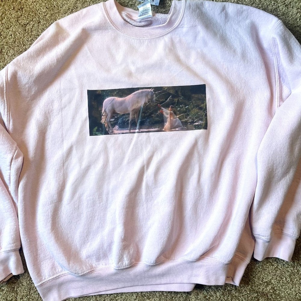 I Believe in Unicorns Pink Crewneck